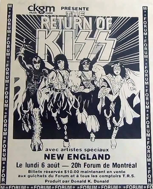 Advert from Montreal, Canada 06 August 1979 show