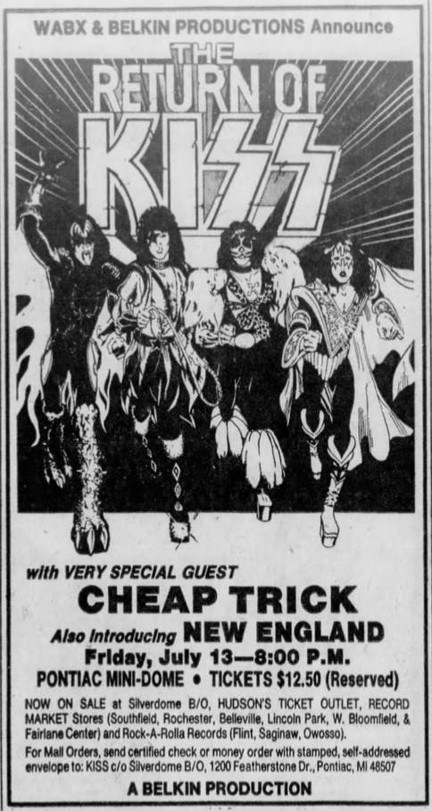 Advert from Pontiac (Detroit), MI, USA 13 July 1979 show
