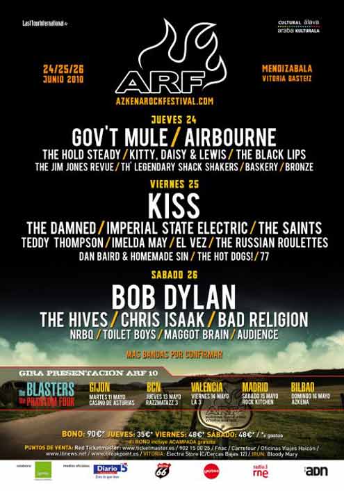 Poster from 25 June 2010 show Vitoria-Gasteiz, Spain