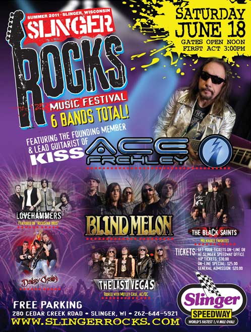 Poster from Ace Frehley Slinger, WI, USA 18 June 2011 show